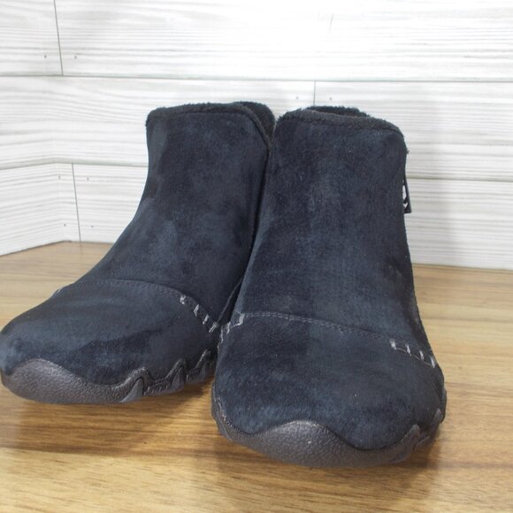 Skechers Suede Ankle Boots Women’s 8.5 Side Zip 158284 - Picture 1 of 3